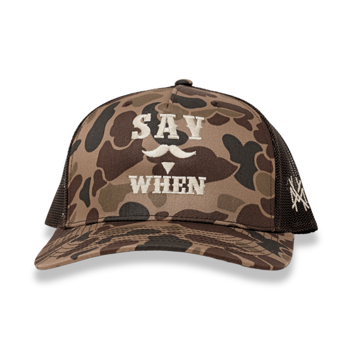 Say When Trucker Hat: 7 Panel Bottomland/Black