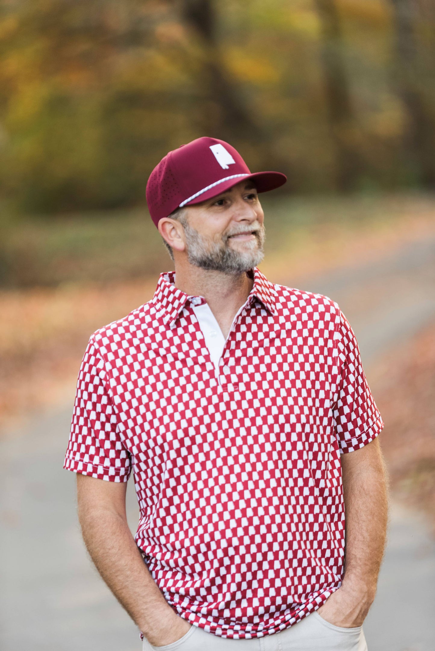 Tuscaloosa Crimson and White State Performance Polo: 2XL