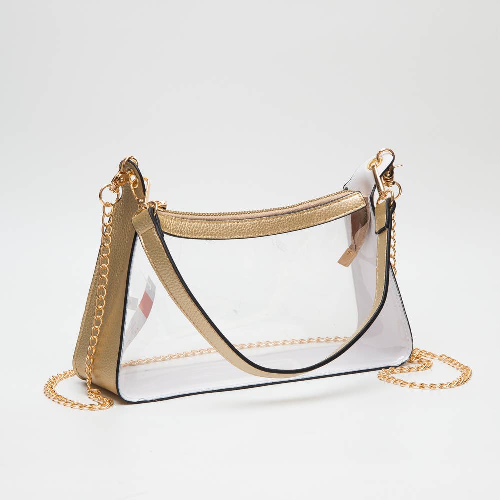 Game Day Stadium Clear Satchel Bag : Black