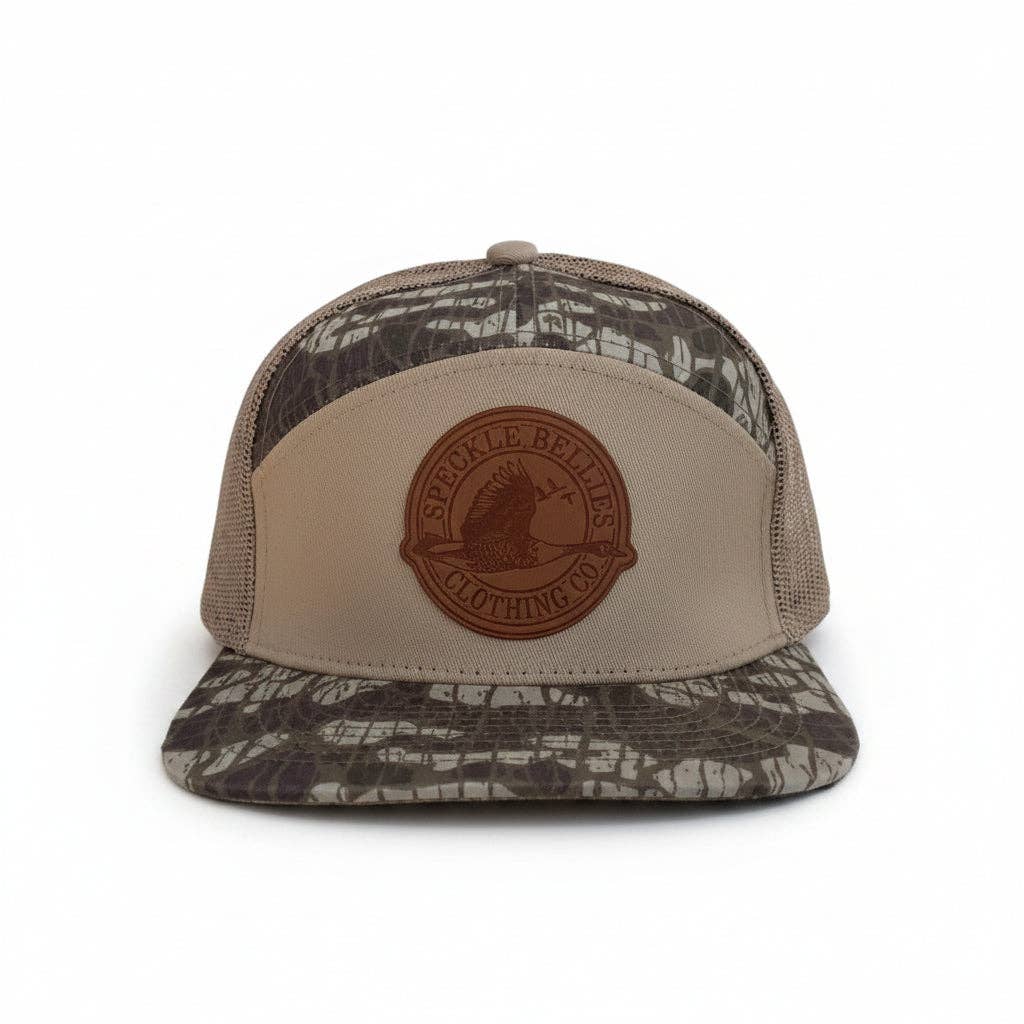 Circle Logo Large Leather Patch Flat Bill: Brackish