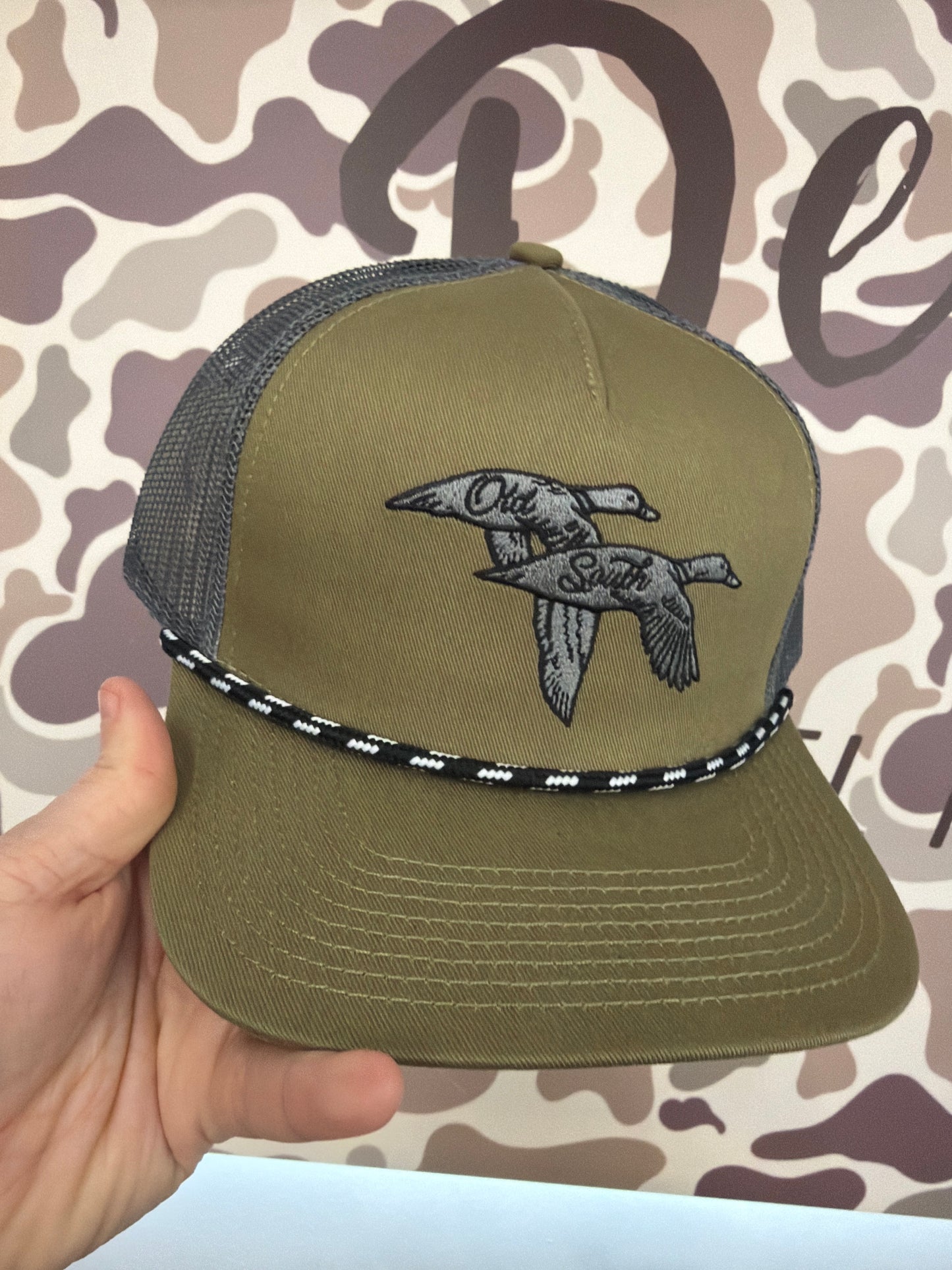 Old South Signature Two Tone Ducks - Trucker Hat - Moss Green/Charcoal