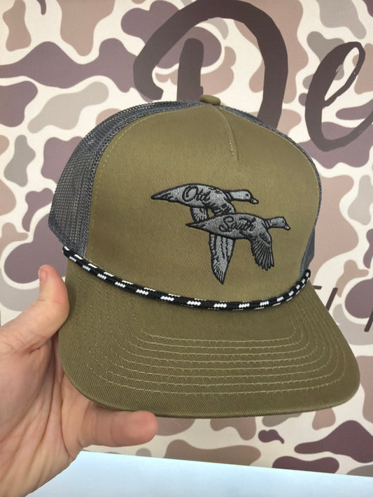 Old South Signature Two Tone Ducks - Trucker Hat - Moss Green/Charcoal