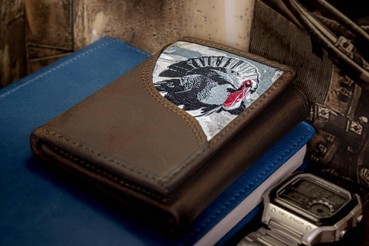 Turkey Men's Trifold Woven Patch Leather Wallet.