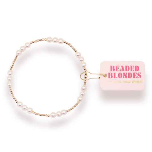 ILY Pearl Bracelet in Gold: Standard 6.75 inch