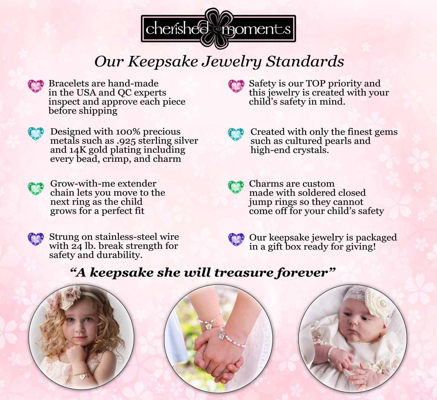 Girls 14K Gold-Plated Baby Bracelet w/Heart Kids Jewelry: Small 0-12m