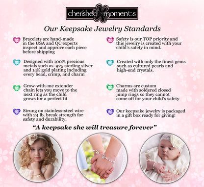 Girls 14K Gold-Plated Baby Bracelet w/Heart Kids Jewelry: Medium 1-5 Years