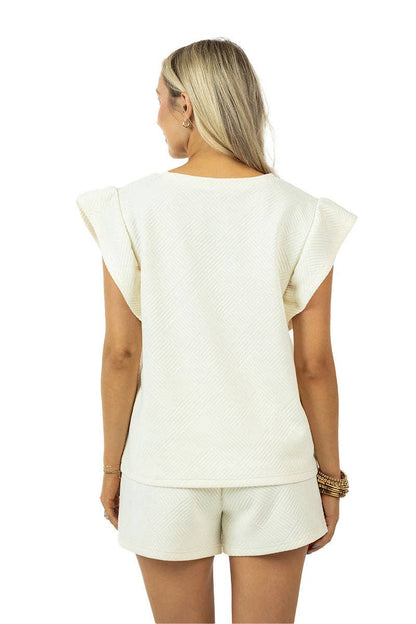 Cream Womens Short Sets: Cream