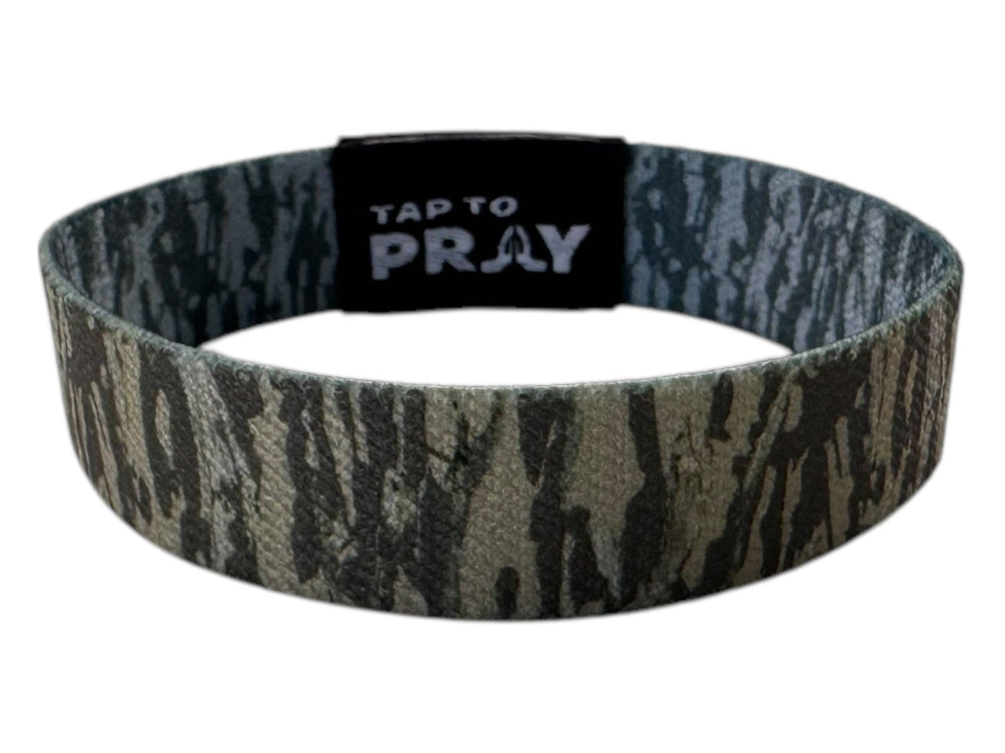 Tap To Pray™ Wristbands - Tree Bark Camo Brown & Grey: Large