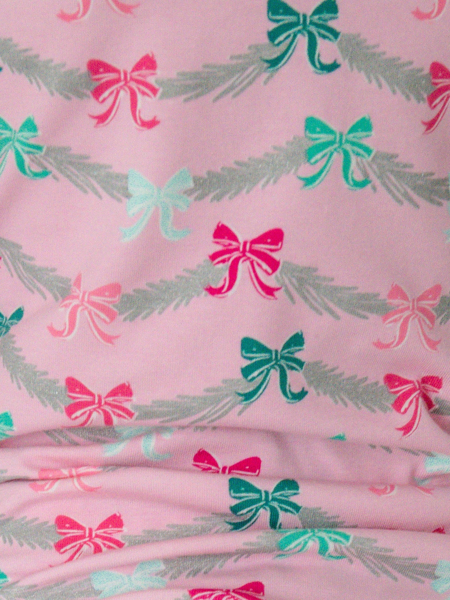 SoftSnooze™ Baby Girls Cotton Modal Sparkle Pink Tinsel Tidings Footed Ruffle One Piece Pajama
: Pink