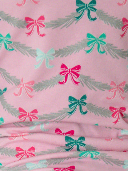 SoftSnooze™ Baby Girls Cotton Modal Sparkle Pink Tinsel Tidings Footed Ruffle One Piece Pajama
: Pink