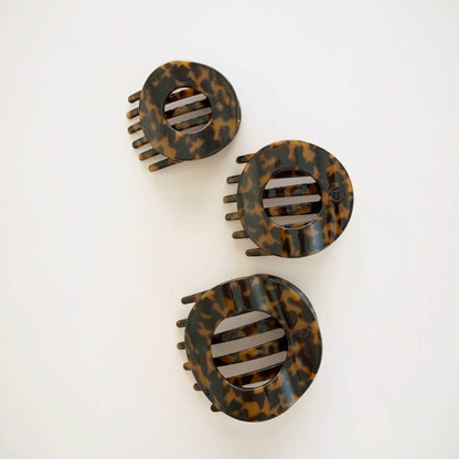 Tortoise | Medium | Flat Circle Hair Clip