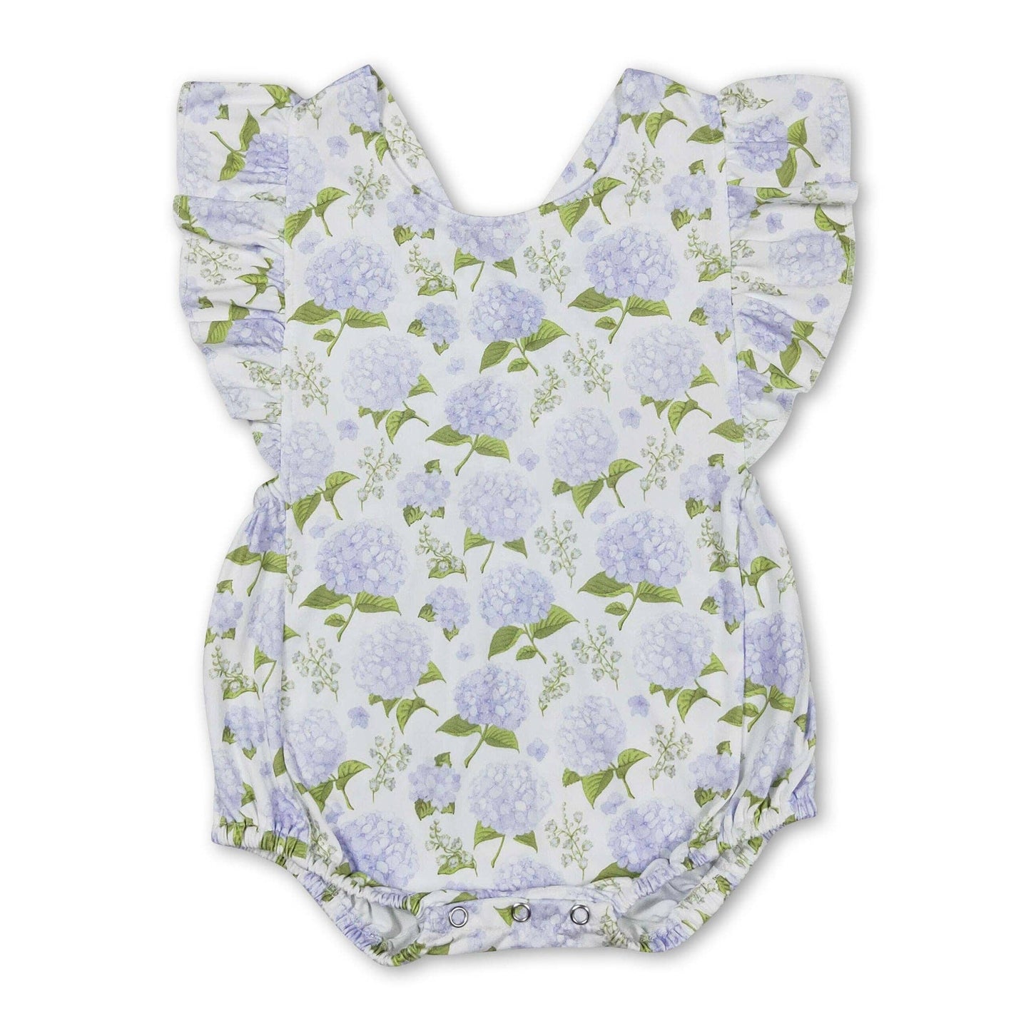 Flutter sleeves floral baby girls spring summer romper: Romper