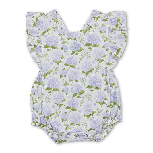 Flutter sleeves floral baby girls spring summer romper: Romper