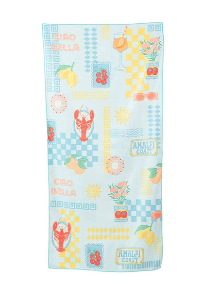 Italian Summer Wholesale Reversible Microfiber Towel: Light Blue