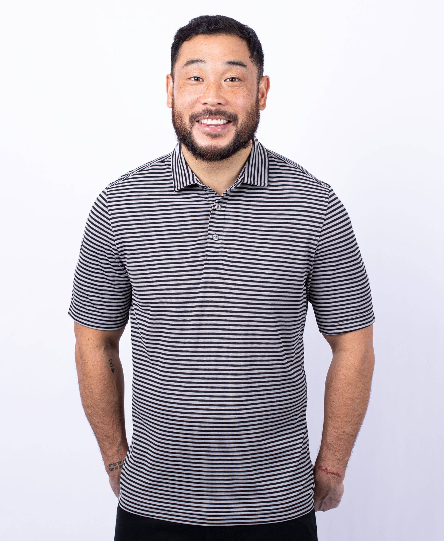 Cutter & Buck Virtue Eco Pique Stripe Recycled Mens Polo: College Purple