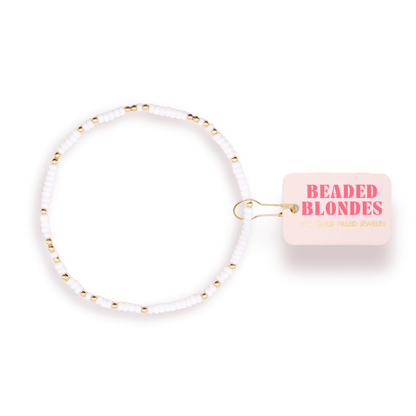 White Sprinkle Bracelet: Standard 6.75 inch