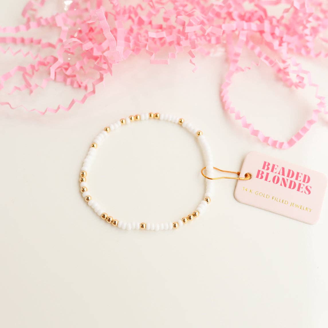 White Sprinkle Bracelet: Standard 6.75 inch