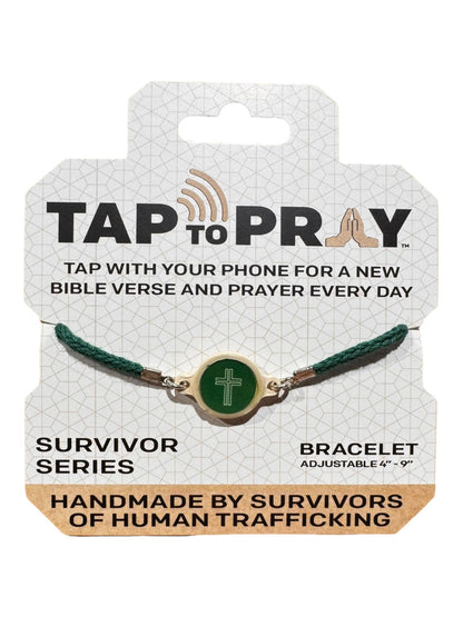 Tap To Pray™ - Survivor Series Handmade Bracelets: Coral + Cross
