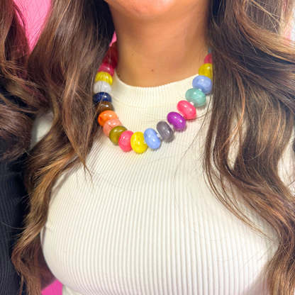 Scarlett Beaded Necklace: Rainbow