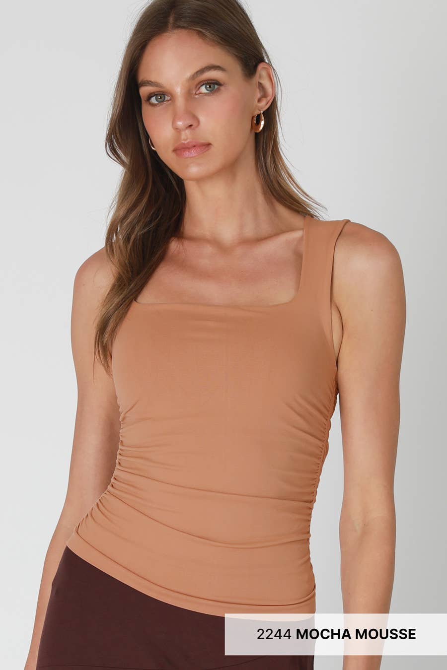 Clean Line Square Shirred Top: 2259 Marina