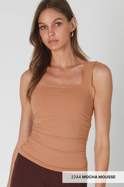Clean Line Square Shirred Top: 2259 Marina