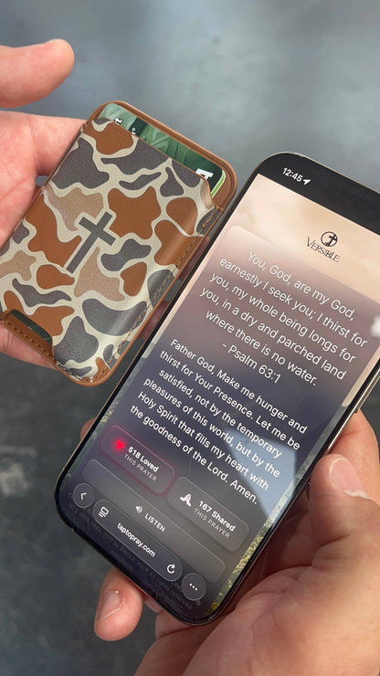 Tap To Pray® Magnetic Wallets: Aspen Camo
