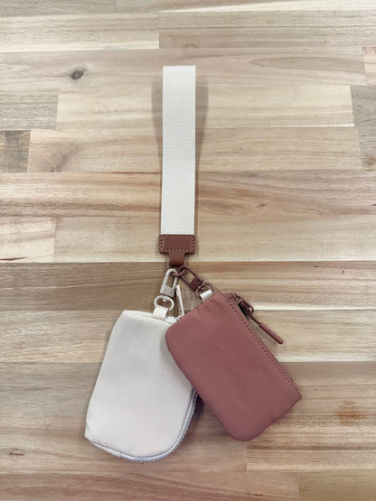 Dual pouch wristlet keychain wallet #U-204