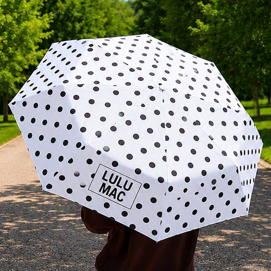 LM-UM-1000 Umbrella White w/ Black Dot