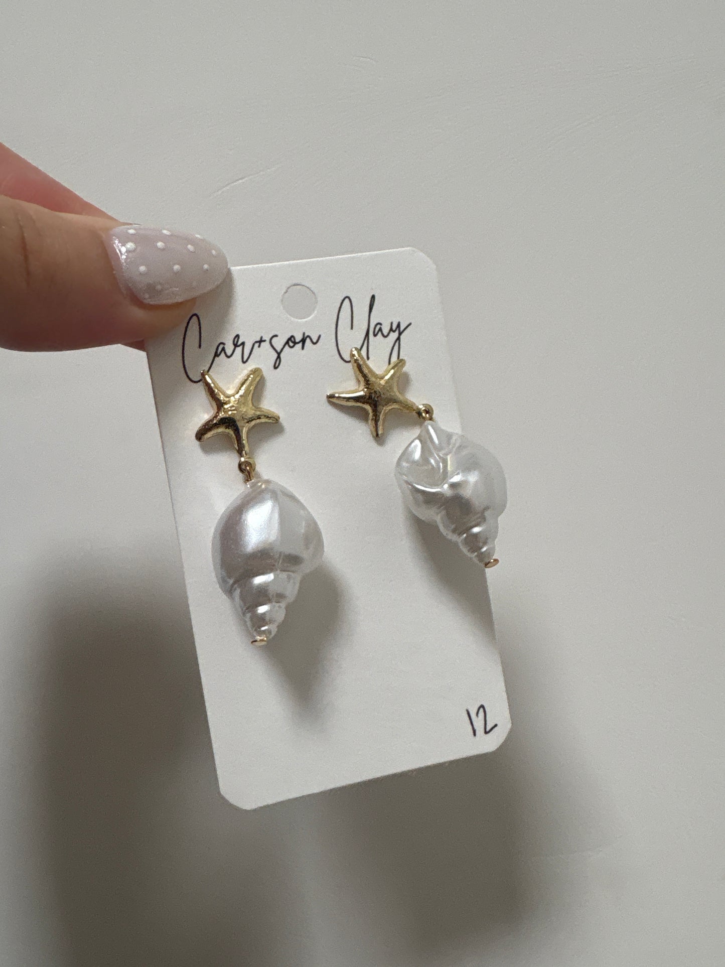 Car+son Clay Starfish Shell dangle earrings