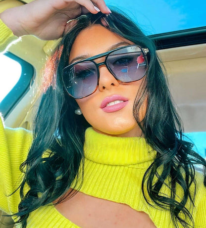 Skye - Unisex Oversized Aviator: Amber