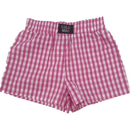 LULU MAC Pink Gingham KIDS SHORTS