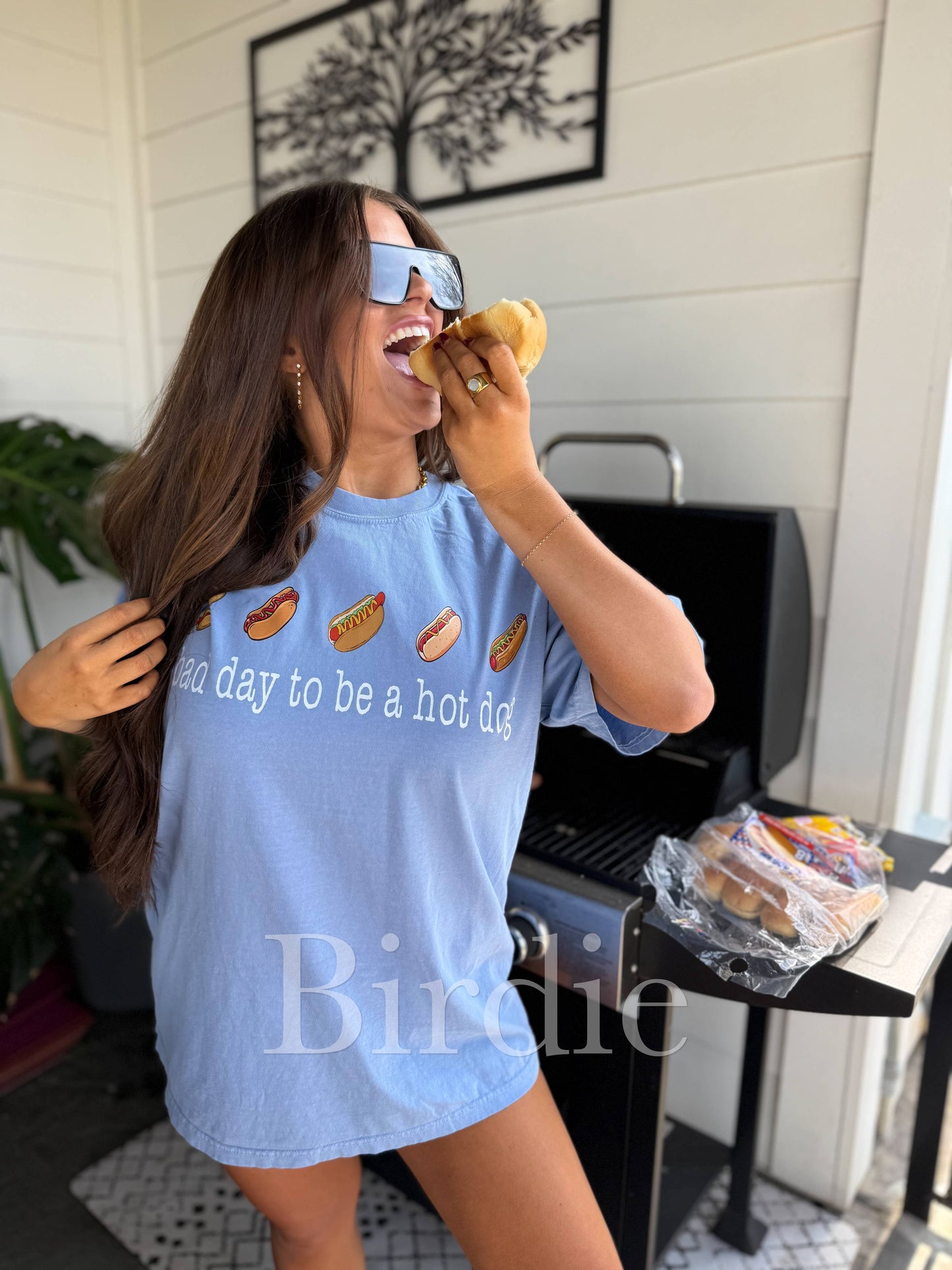 Bad Day To Be a Dog Graphic Tee- Washed Denim
