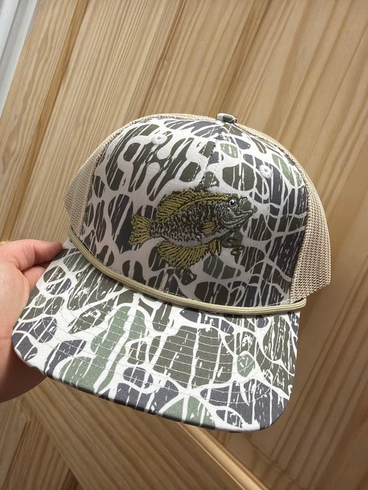 Speckle Bellies Crappie Hat: Foggy Marsh 6p