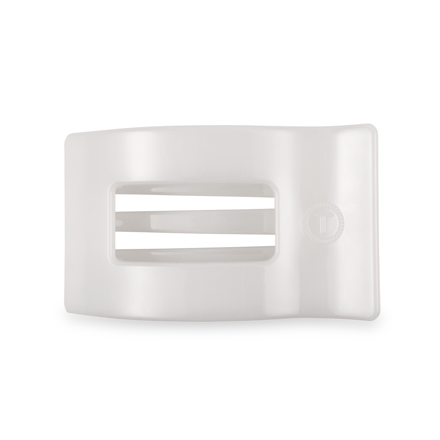 TELETIE Flat Rectangle Hair Clip | Medium | Coconut White