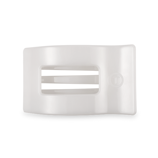 TELETIE Flat Rectangle Hair Clip | Medium | Coconut White