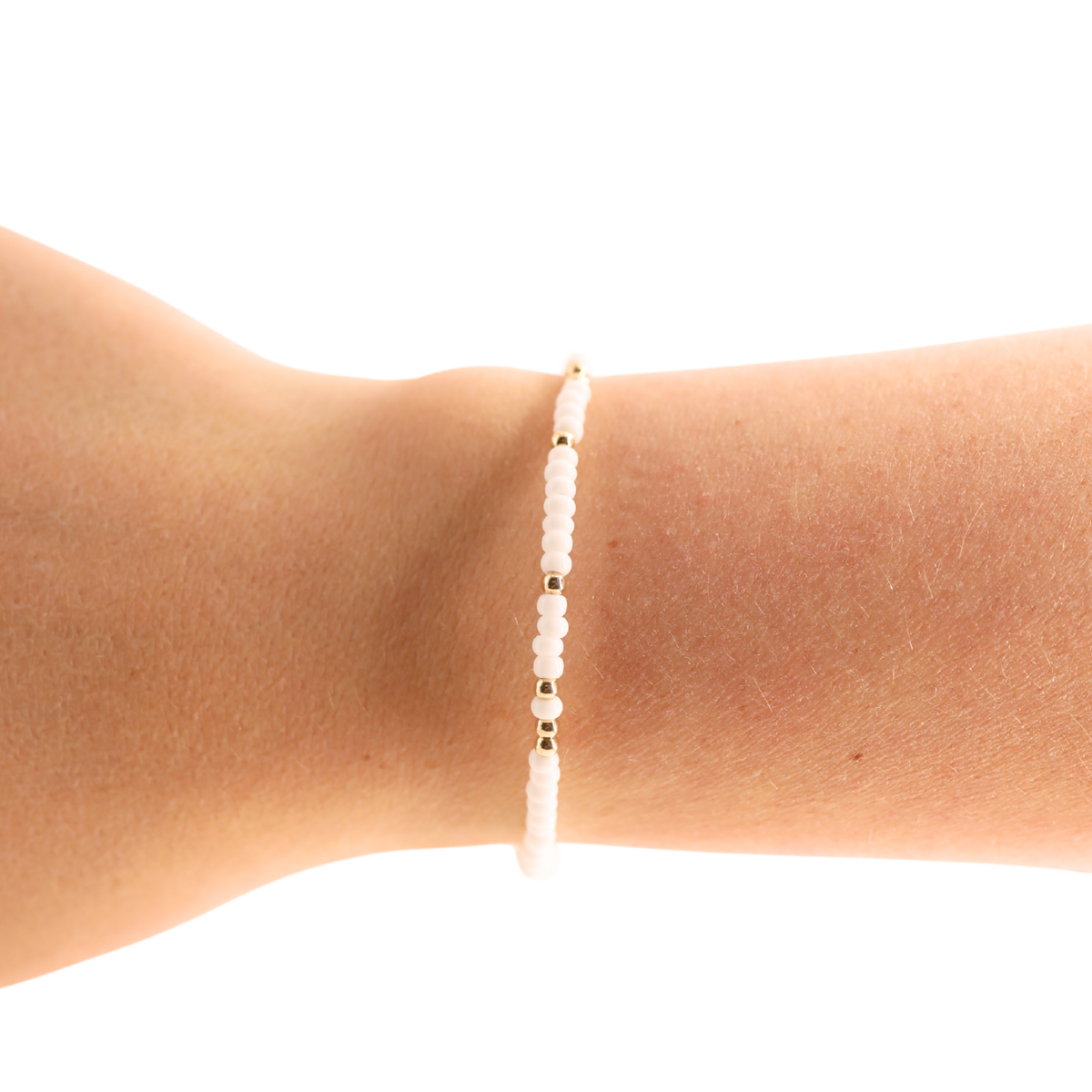 White Sprinkle Bracelet: Standard 6.75 inch