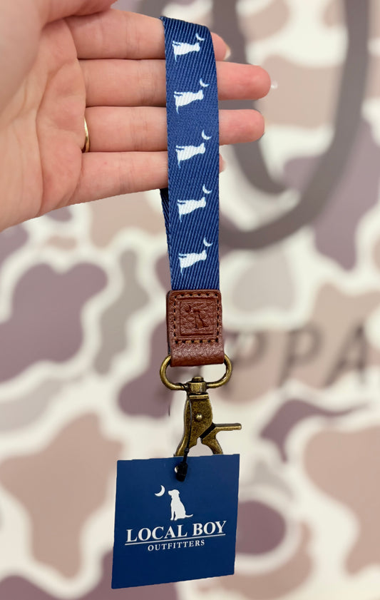 Local Boy Wrist Lanyard -Navy Dog and Moon