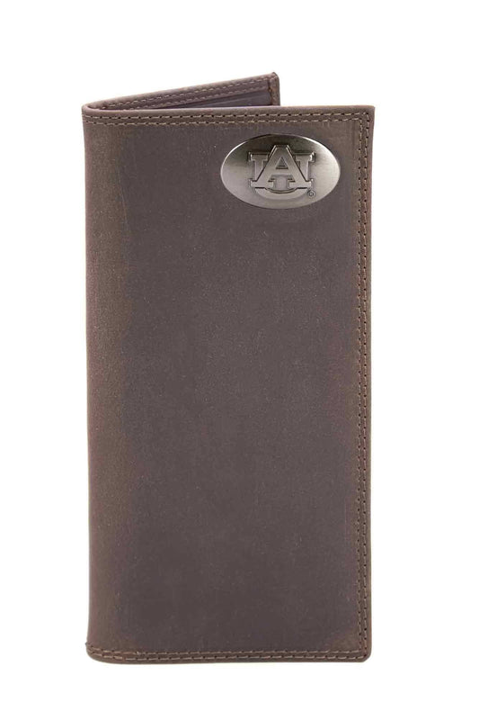 Auburn Tigers Men's Collegiate Secretary Leather Wallet.: Crazyhorse Brown