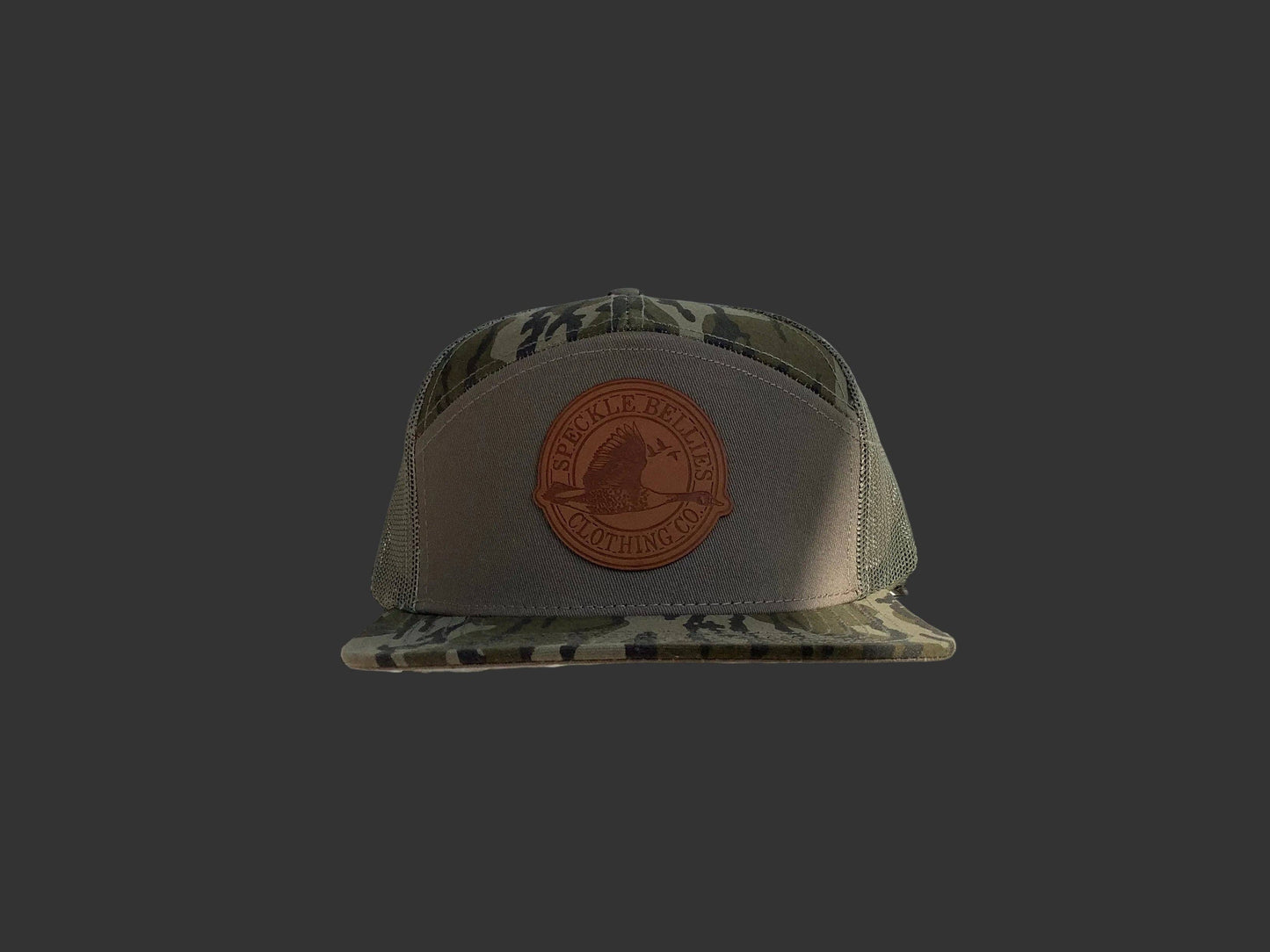 Circle Logo Large Leather Patch Flat Bill: Brackish
