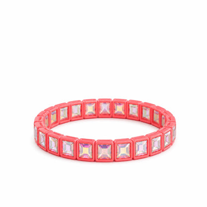 BR-RS-1002 Coral Rhinestone Bracelet
