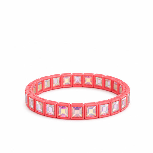 LULU MAC Coral Rhinestone Bracelet