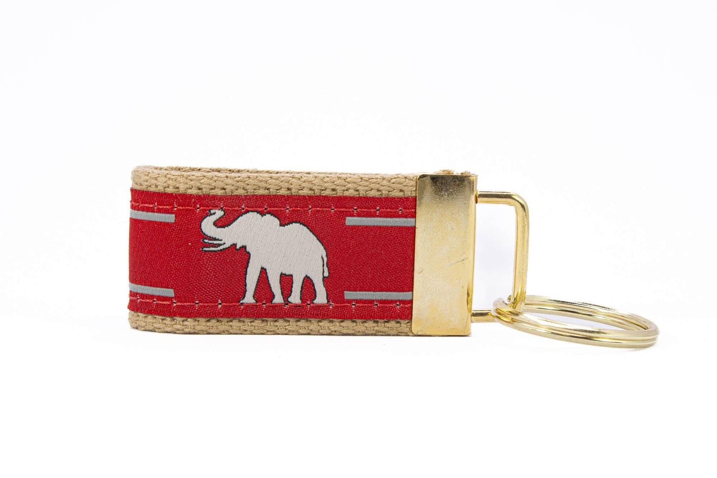 Alabama Crimson Tide Collegiate Woven Ribbon Key Chain. Alabama Key Fob. Alabama Gift. Crimson Tide Key Ring. Brass Clasp and O-Ring.: Script A
