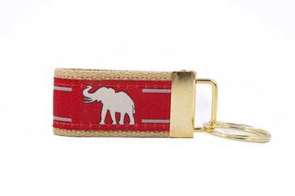 Alabama Crimson Tide Collegiate Woven Ribbon Key Chain. Alabama Key Fob. Alabama Gift. Crimson Tide Key Ring. Brass Clasp and O-Ring.: Script A