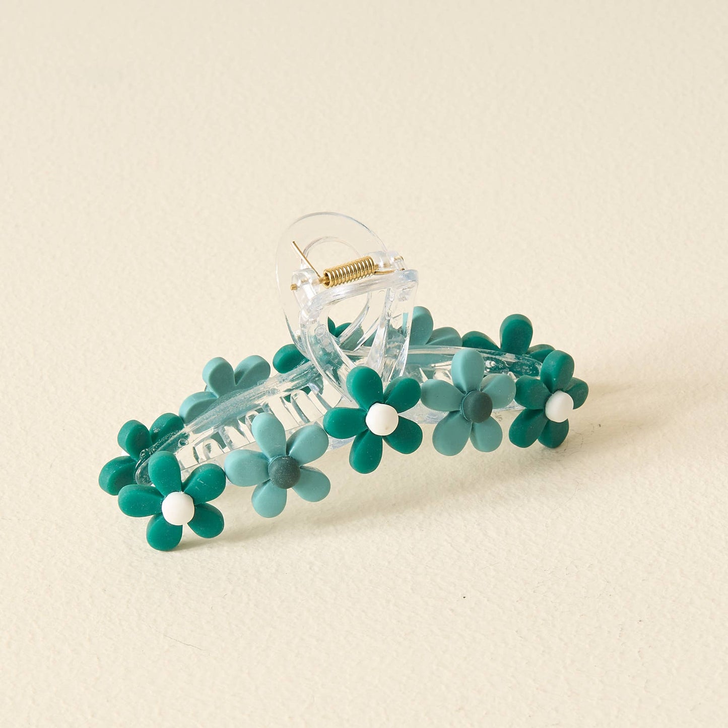 Daisy Claw Clip - Green