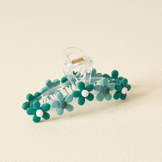 Daisy Claw Clip - Green
