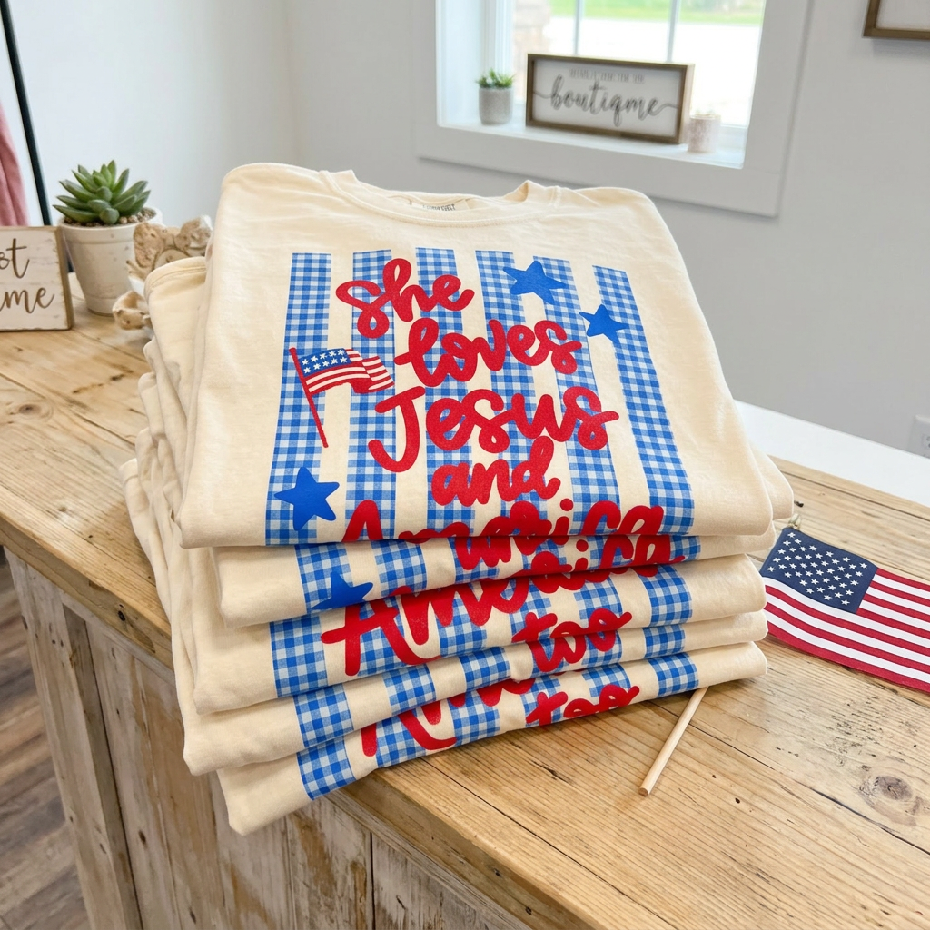 She Loves Jesus and America Too CC Tee