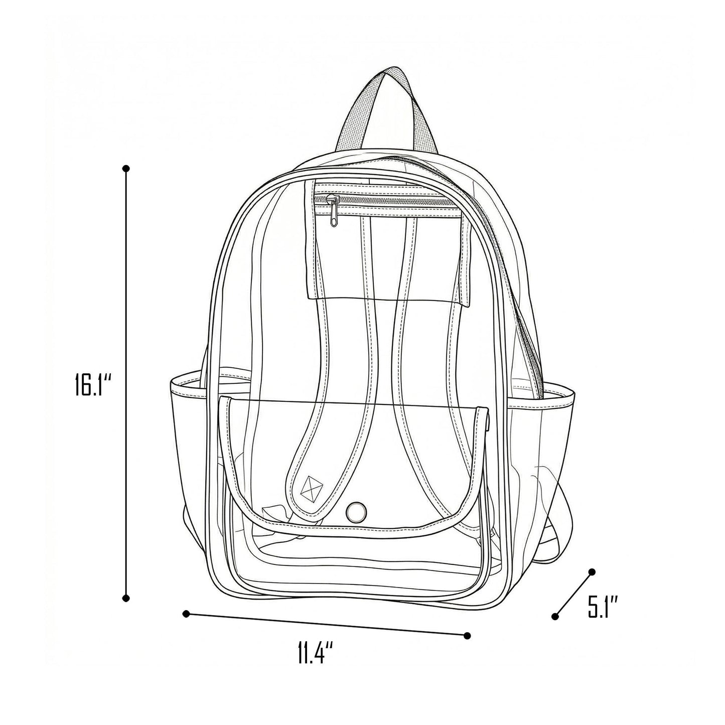 K223 | CLEAR BACKPACK - CLEAR FLAP: Rose Gold (Pu Leather)