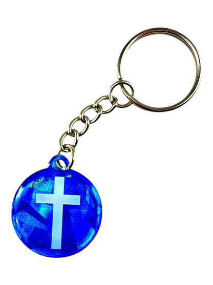 Tap To Pray - Prayer Tag Keychains: Mint + Cross