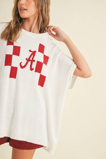 "A" SWEATER TOP: Maroon
