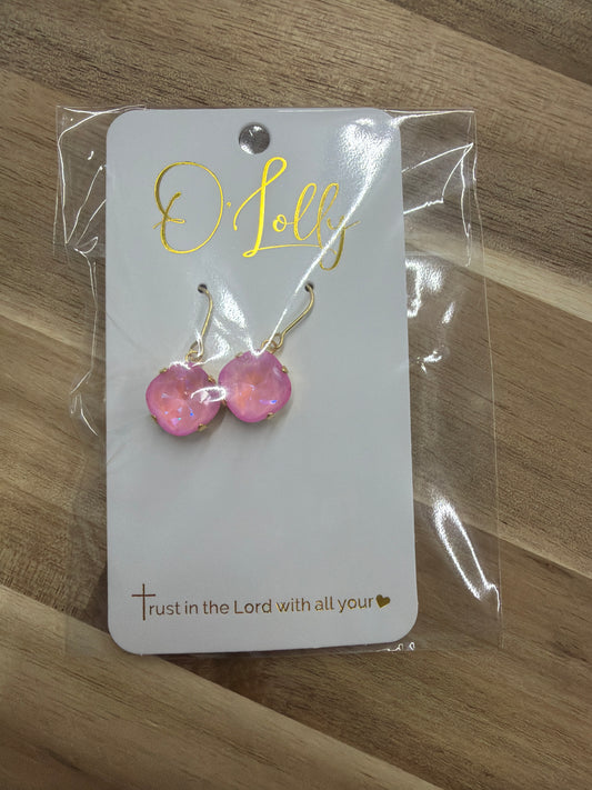 O’Lolly Stone dangle earrings-pink